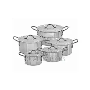 10 Pieces Stainless Steel Saucepans Cookware Pots Pans