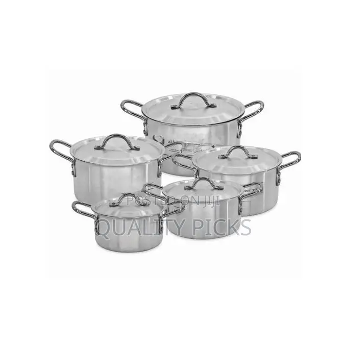 10 Pieces Stainless Steel Saucepans Cookware Pots Pans