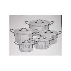 10 Pieces Stainless Steel Saucepans Cookware Pots Pans