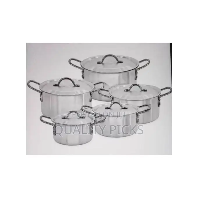 10 Pieces Stainless Steel Saucepans Cookware Pots Pans