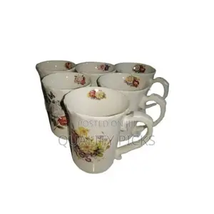 6 Pieces of Multi-Flower Printed Coffee Tea Cups Mugs