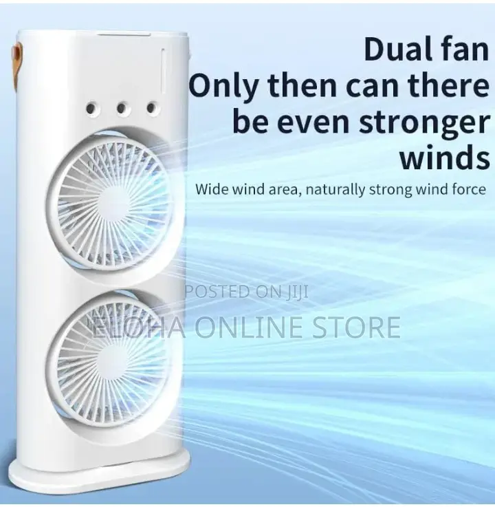 Rechargeable Dual Mist Spray Fan With Remote