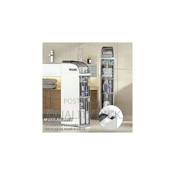 3 Tier Shower Floor Storage Cabinet 7in Narrow Corner