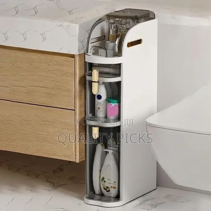 3 Tier Shower Floor Storage Cabinet 7in Narrow Corner