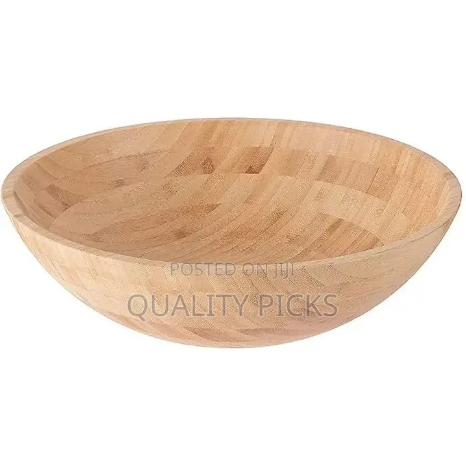 Bamboo 25cm Bamboo Fruit Salad Serving Bowl Dish-Brown.