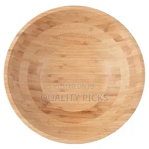 Bamboo 25cm Bamboo Fruit Salad Serving Bowl Dish-Brown.