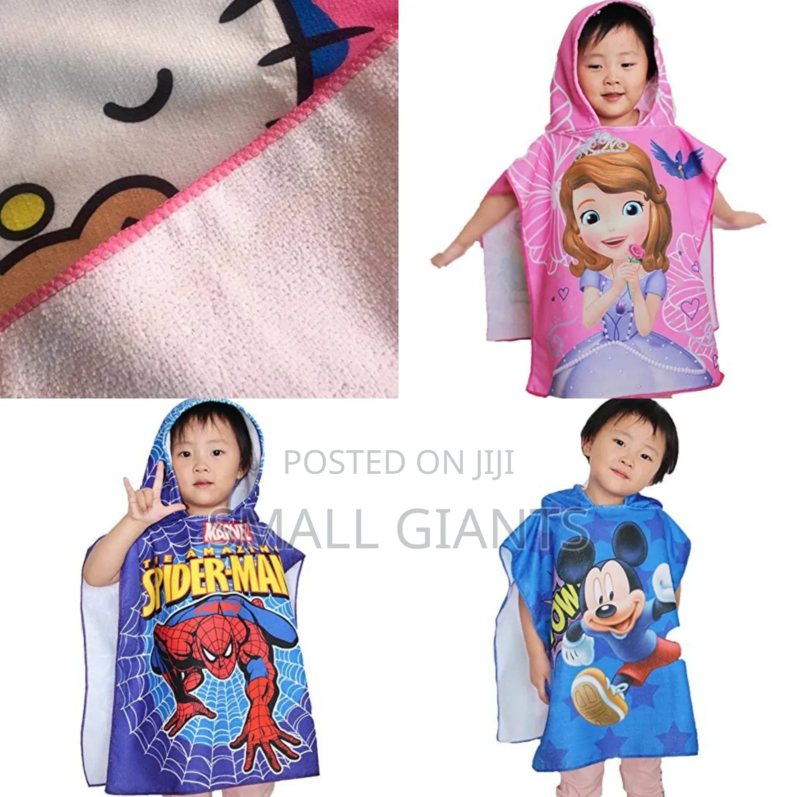 Kids Cartoon Snow White Hooded Beach Bath Towels