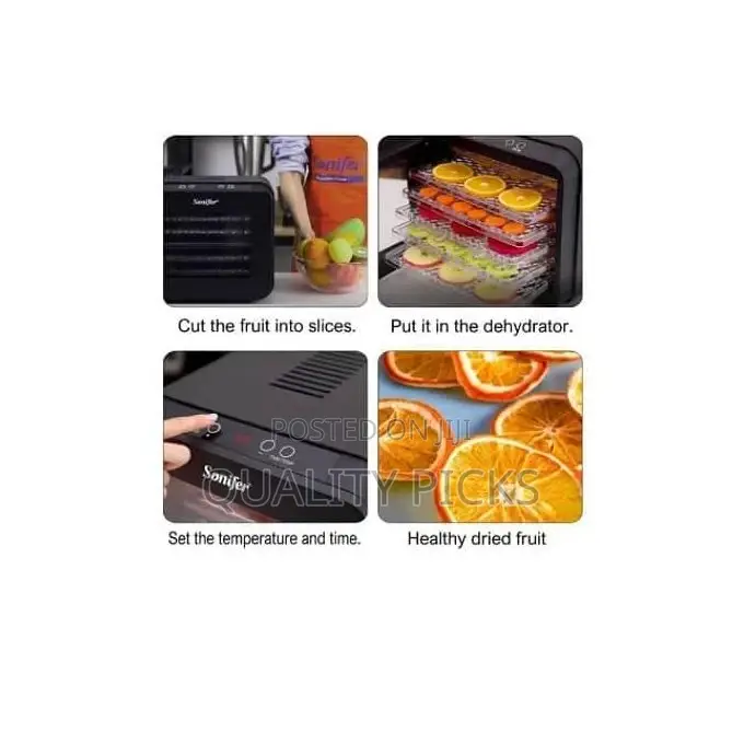 Sonifer 6 Layer Fruits Food Dehydrator Dryer - Black