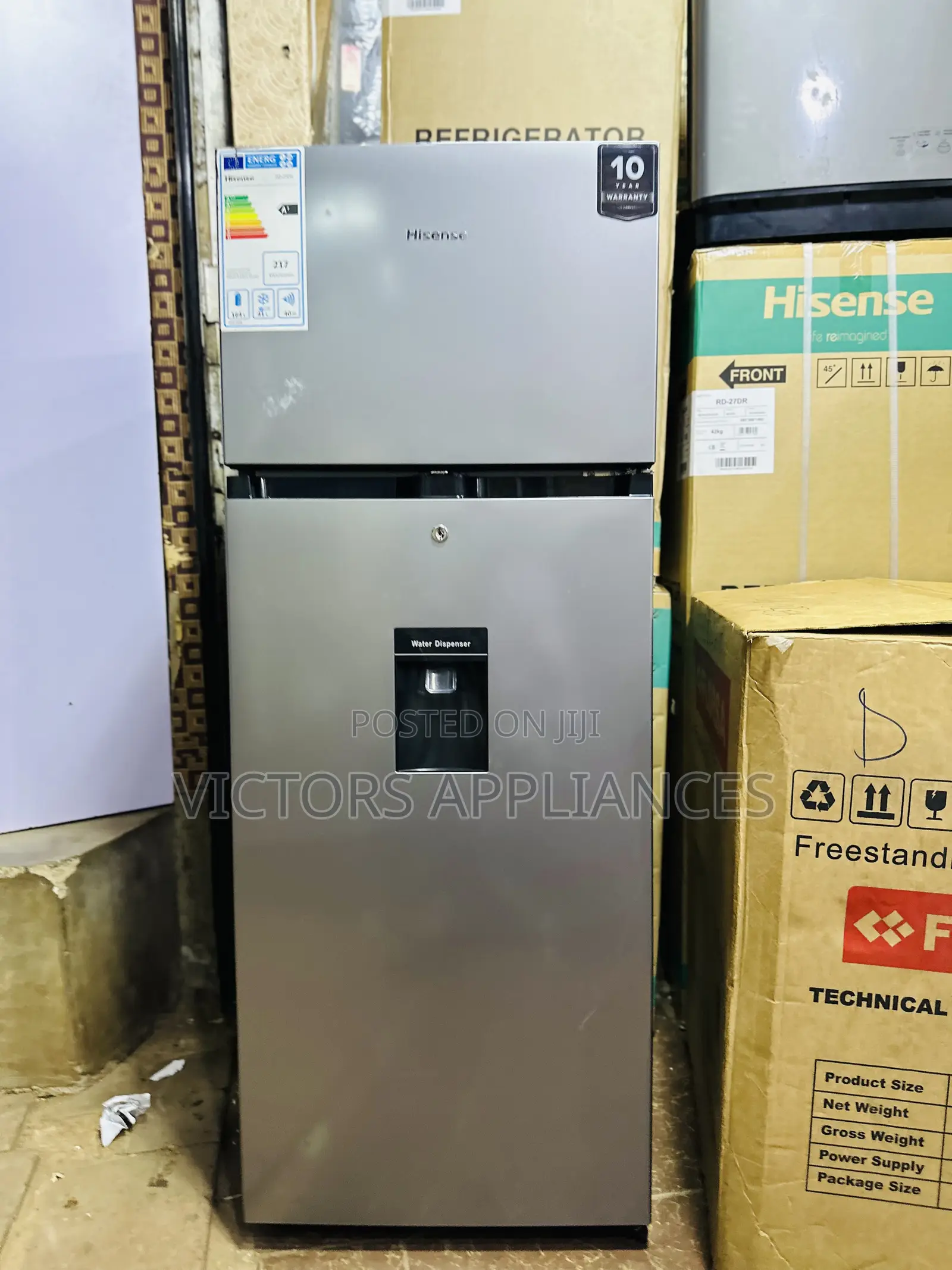 Hisense 270L Double Door Refrigerator With Water Dispenser