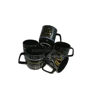 6 Pieces of Silver and Gold Printed Coffee Tea Cups Mugs