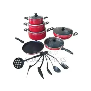 17 Pieces Non Stick Pots With Cutlery and Frying Pan