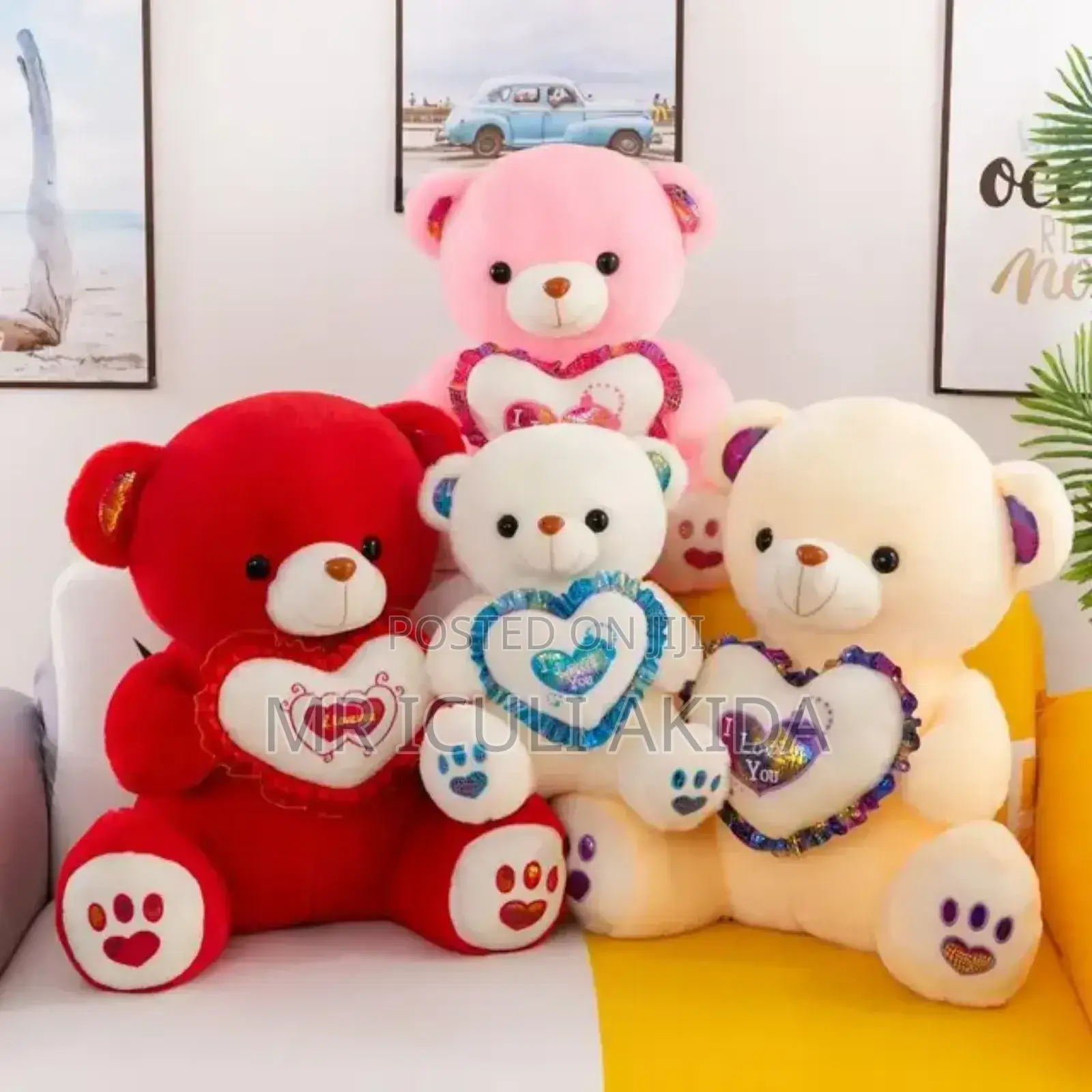 Cartoon Bear Heart Pillow Home Decorative Doll Teddy Bear
