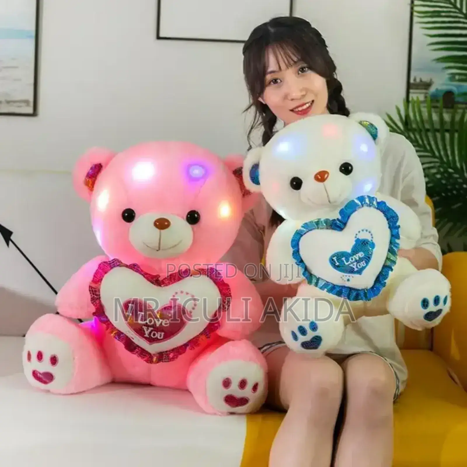 Lighted Cartoon Home Decorative Teddy Bear Doll