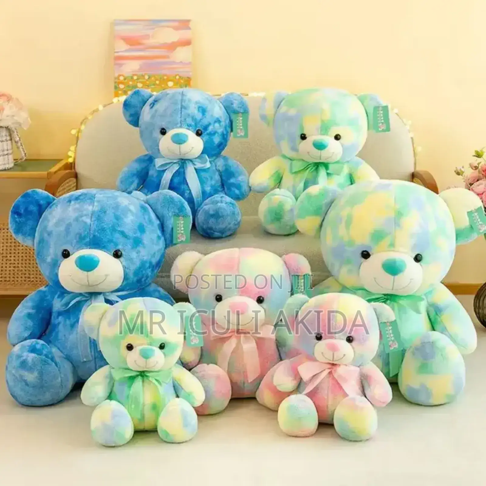 Big Size Led Colourful Rainbow Plush Stuffed Teddy Bear Doll