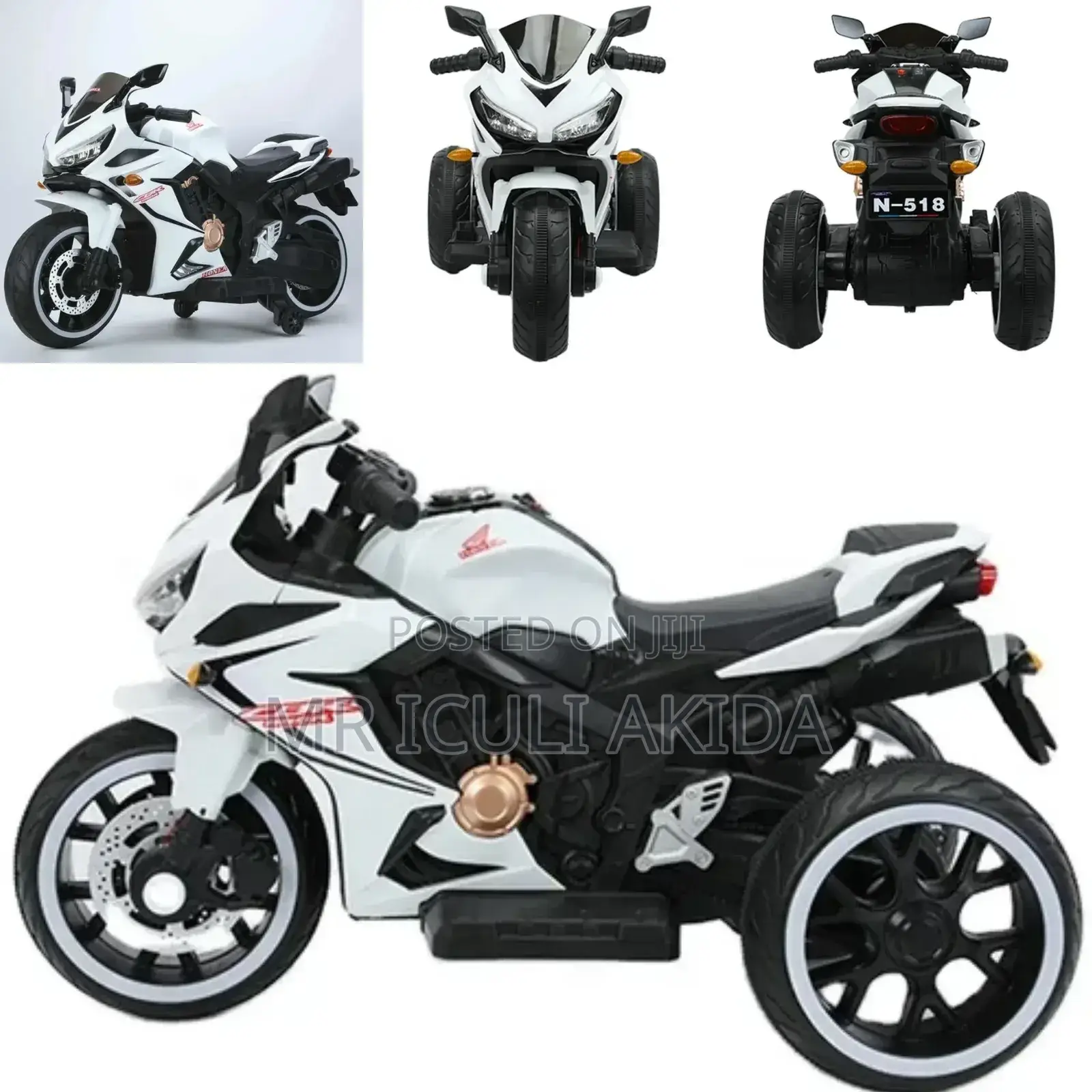 12V Two-Wheel Mini Motorcycle for Children Ride-on Toy White