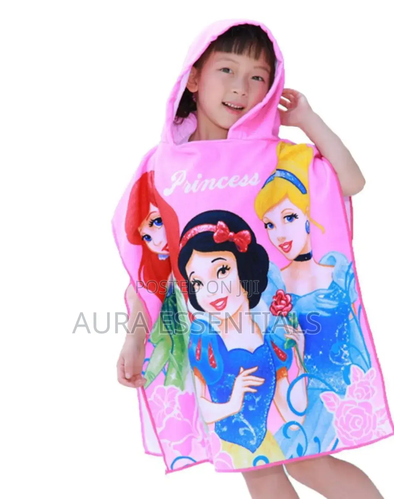 Kids Cartoon Snow White Hooded Beach Towel
