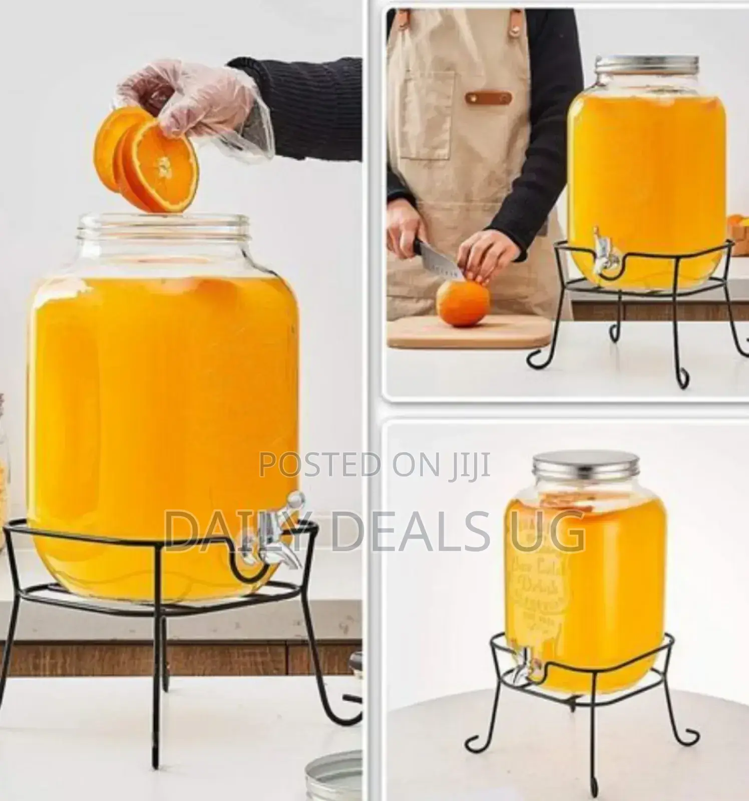 Glass Juice Dispenser With Stand