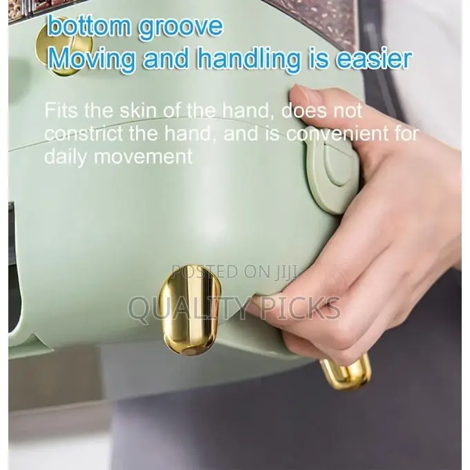 Rice Dispenser With Cup,Wall-Mounted 6 Grid Double Layer