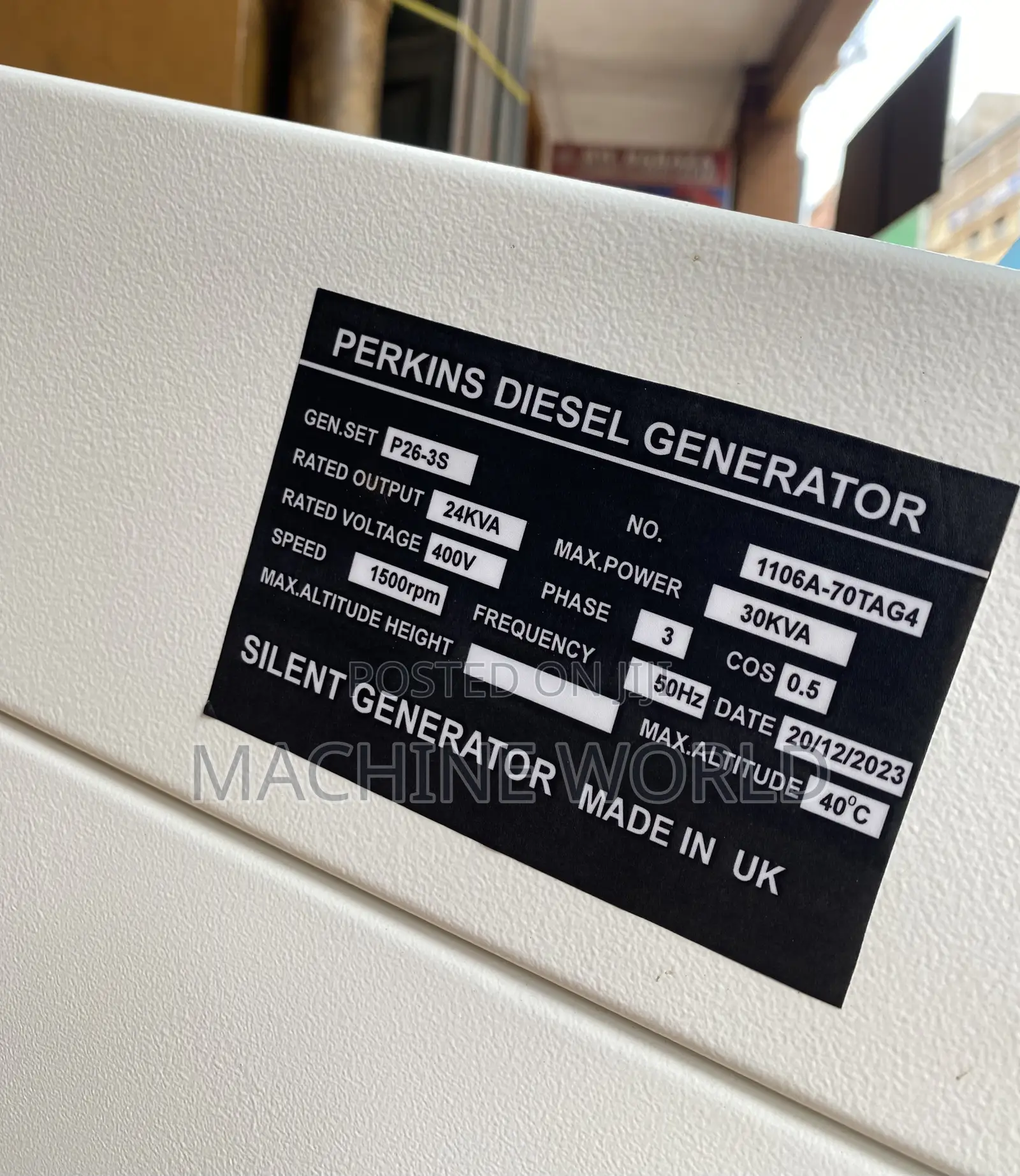 30kva Generator (Standby) 400v/3pharse
