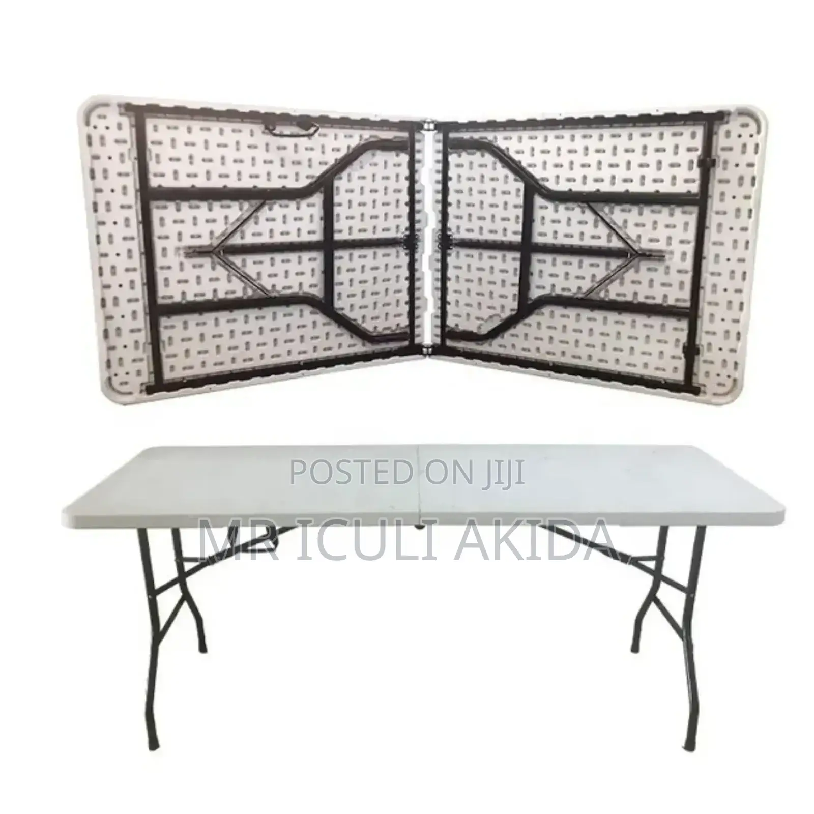 6ft THCK Plastic Folding Exhibition Table WTH Aluminium Legs