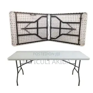 6ft THCK Plastic Folding Exhibition Table WTH Aluminium Legs