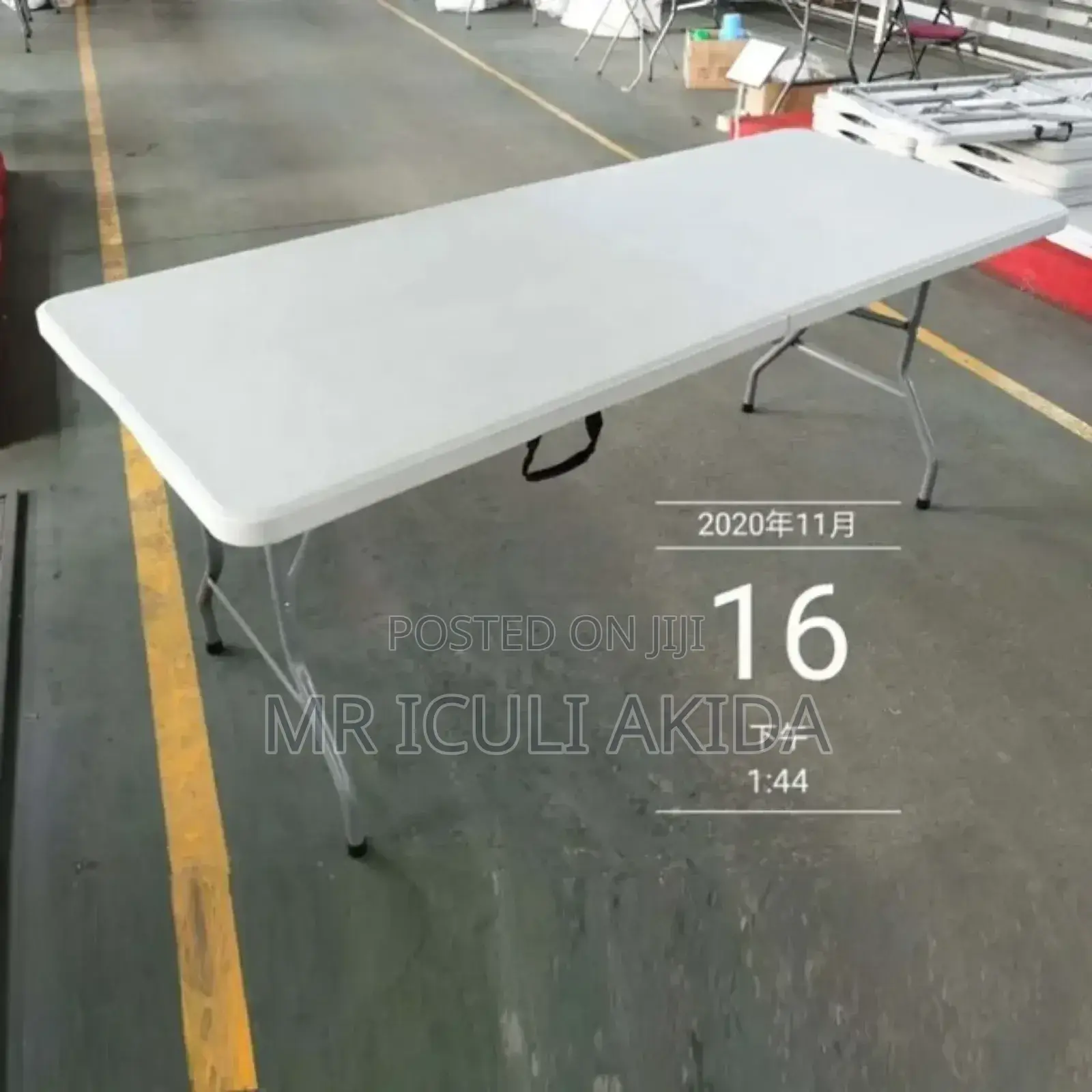 6ft THCK Plastic Folding Exhibition Table WTH Aluminium Legs