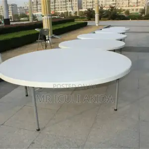 1.8mtrs 10-12seater Plastic Exhibition White Folding Table