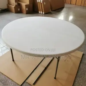 1.8mtrs Round Folding Exhibition Table WTH Aluminium Legs