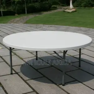 10-12seater Round Aluminium Legs Folding Exhibition Table