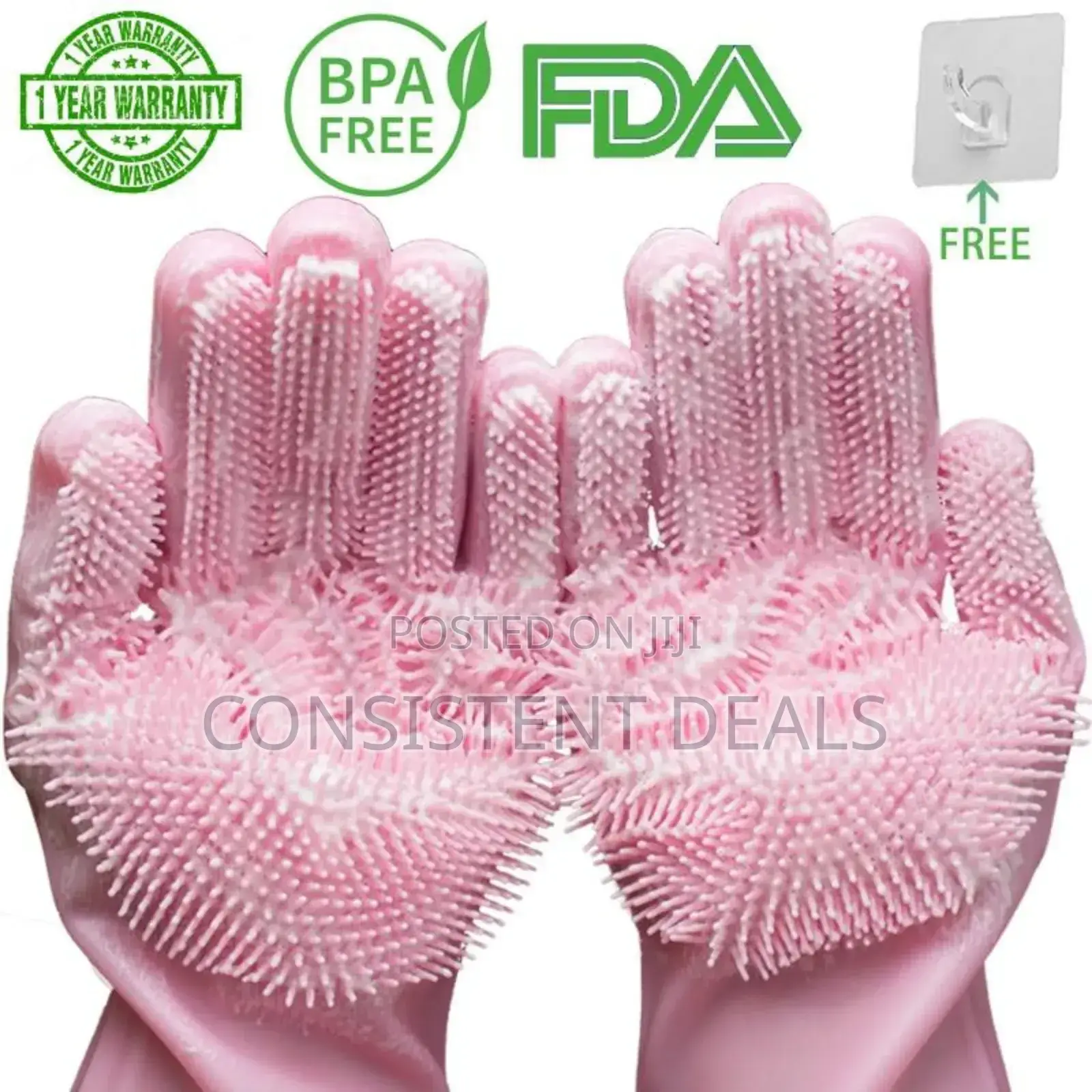 Silicone Rubber Scrubbing Dishwashing Gloves