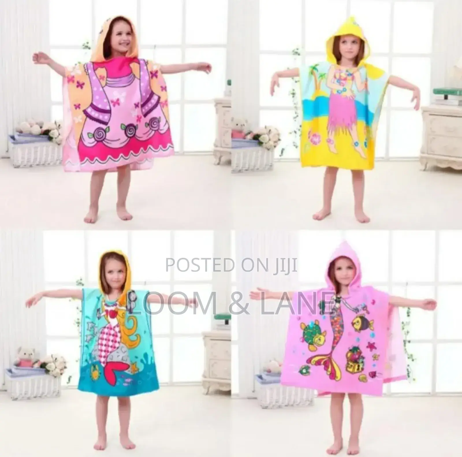 Cartoon Design Kids' Hooded Towels