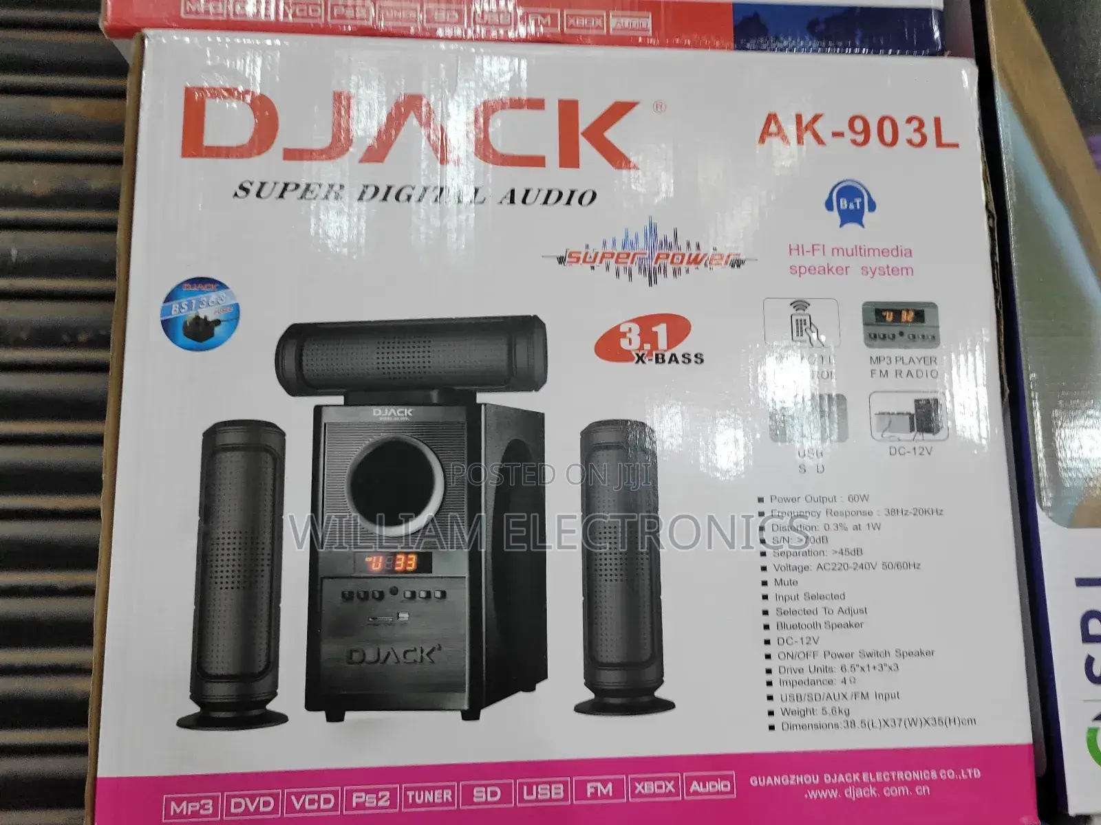 Bluetooth Djack Woofer/3.1 Channel Woofer