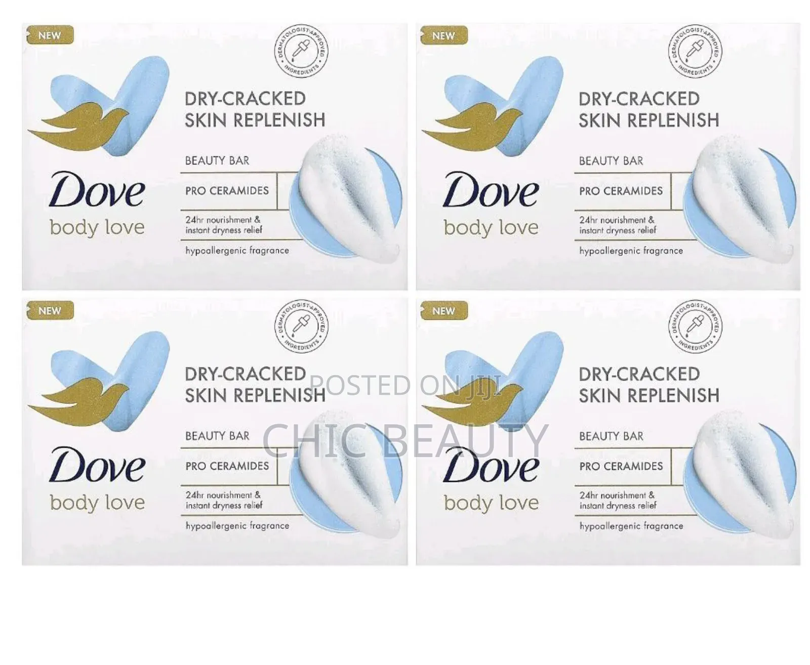 Dove Body Love,Beauty Soap Dry-Cracked Skin Replenish 106g
