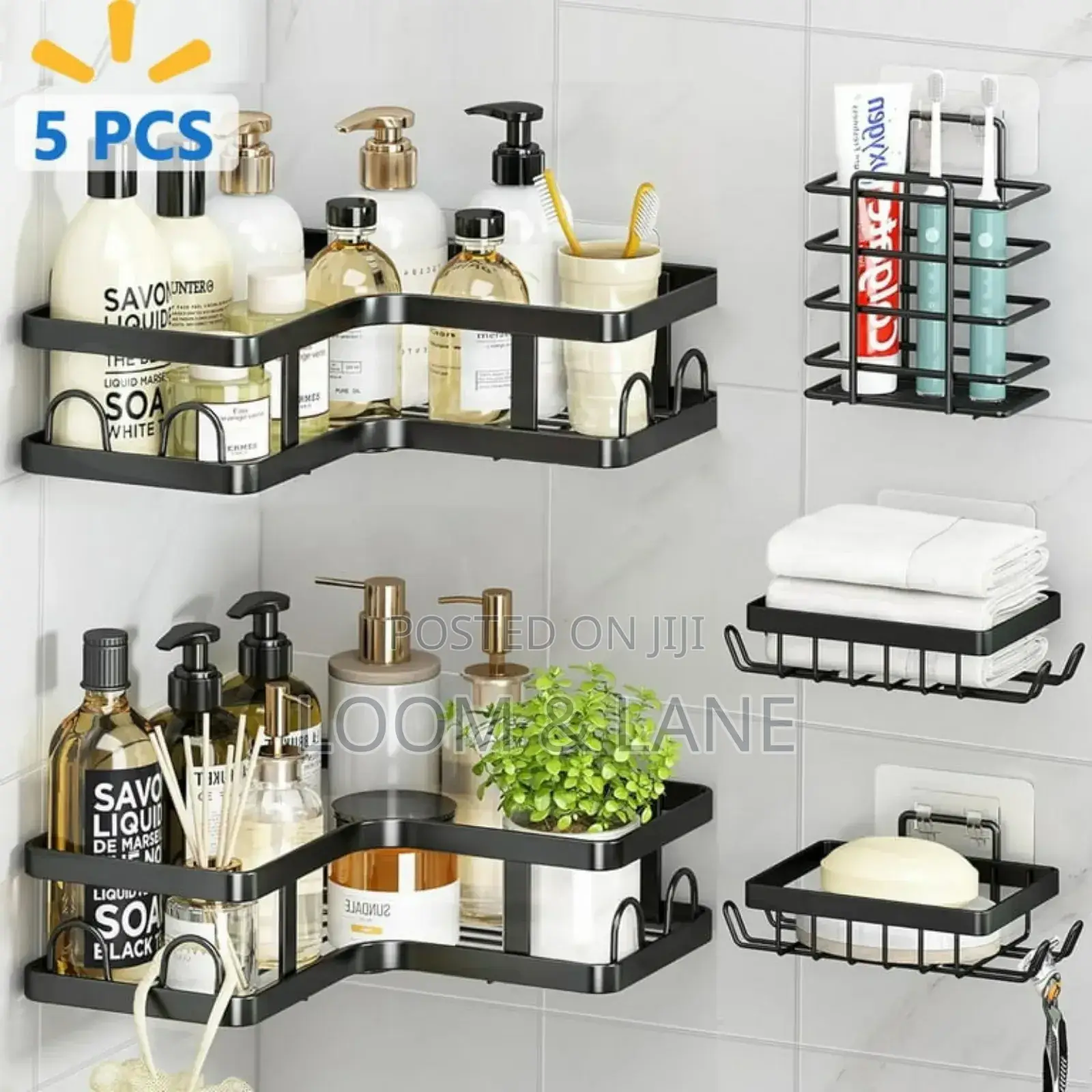5pcs Set of Cosmetics Bathroom Storage Rack