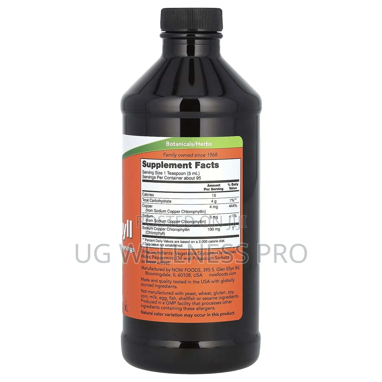 Now Foods, Liquid Chlorophyll, Mint , 16 Fl Oz (473 Ml)