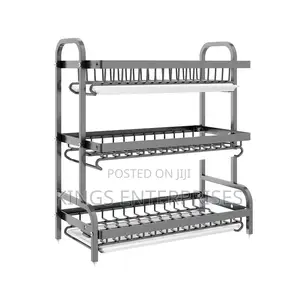 Stainless Steel 3-Layer Dish Rack and Drainer