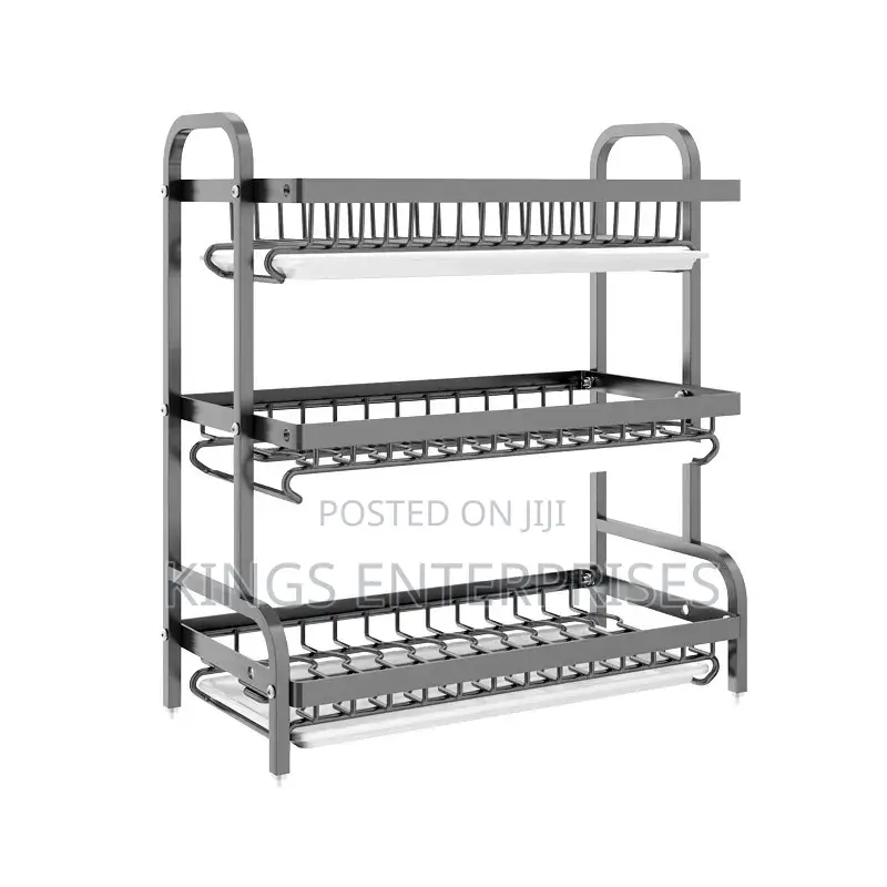 Stainless Steel 3-Layer Dish Rack and Drainer