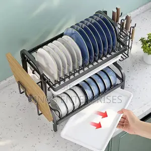 Stainless Steel 3-Layer Dish Rack and Drainer