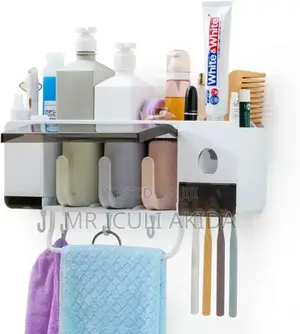Wall Toothbrush Holder WTH 3cups Toothpaste Dispenser