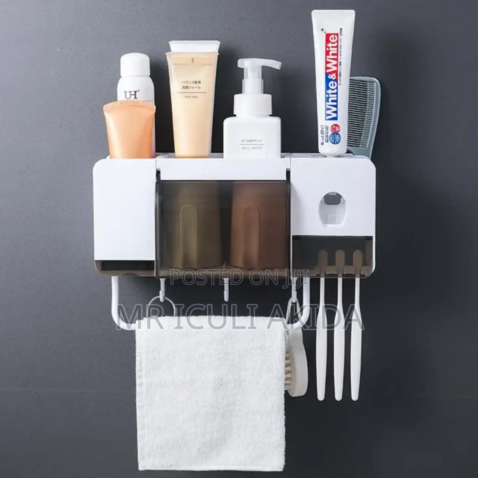 Wall Toothbrush Holder WTH 3cups Toothpaste Dispenser