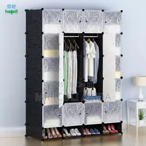 Dustproof Plastic DY Storage Cabinet/Wardrobe WTH Shoe Rack