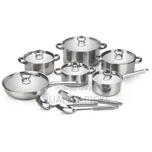 15 Pieces of Stainless Steel Saucepans Pots Cookware Set
