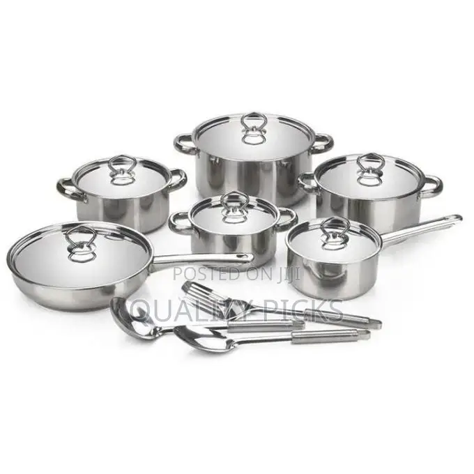 15 Pieces of Stainless Steel Saucepans Pots Cookware Set