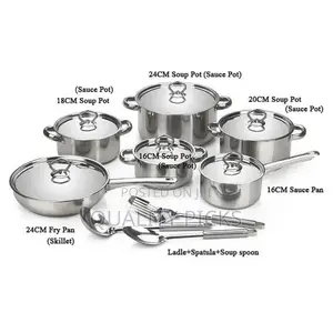 15 Pieces of Stainless Steel Saucepans Pots Cookware Set