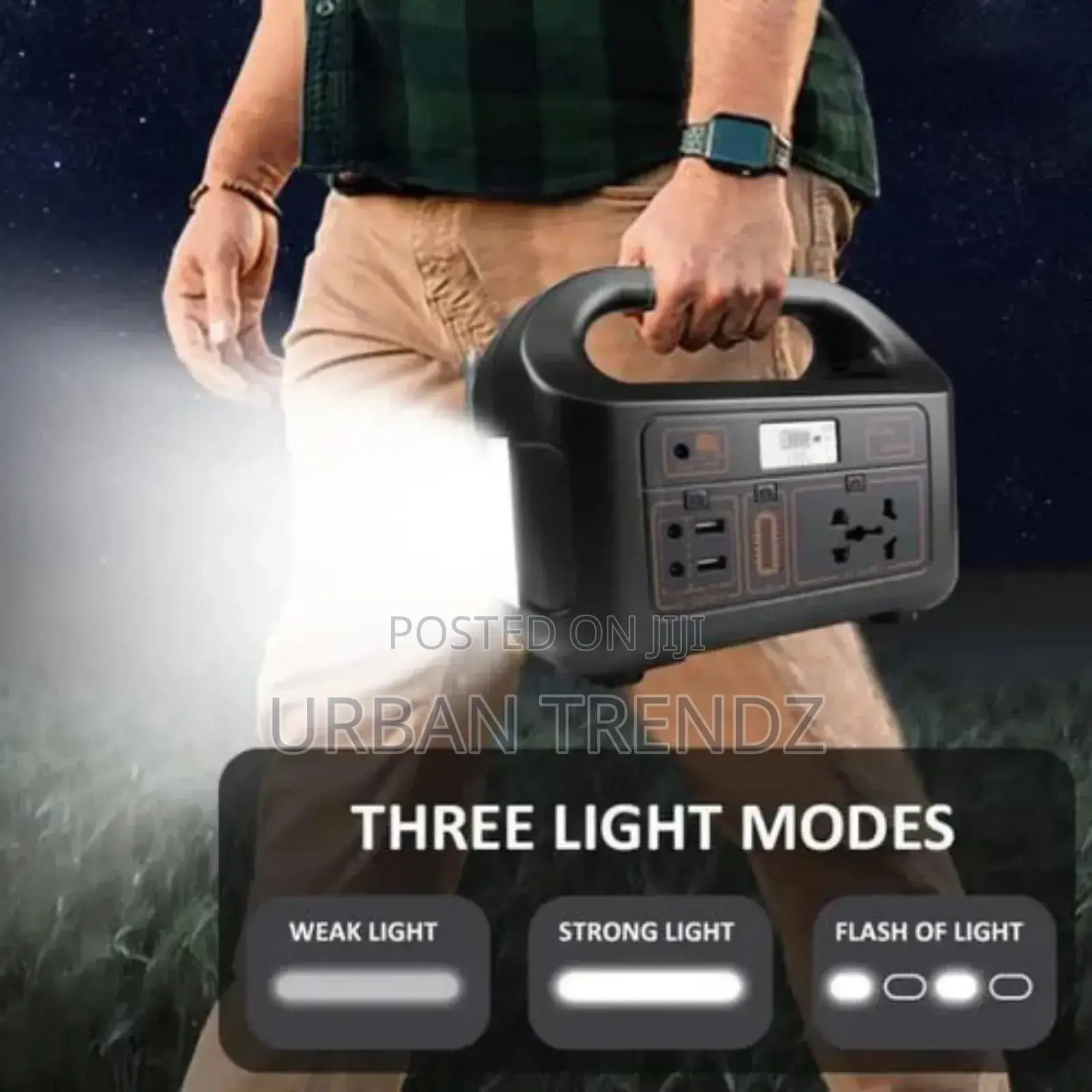 Inverter 110v Mobile Solar Power Supply Generator- Black