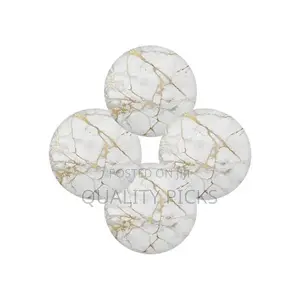 2 Sided 6PC Marble Design Round Placemats Dining Table Mats