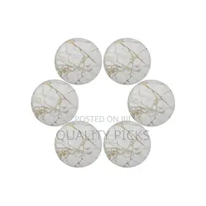 2 Sided 6PC Marble Design Round Placemats Dining Table Mats