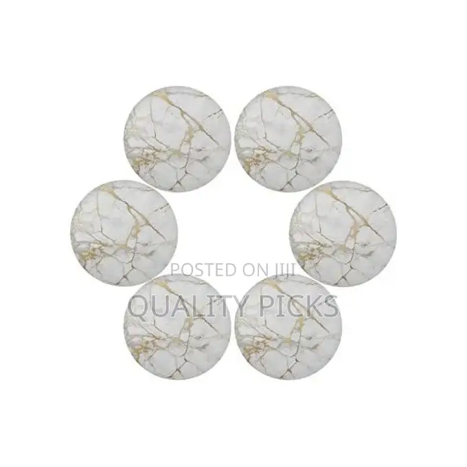 2 Sided 6PC Marble Design Round Placemats Dining Table Mats