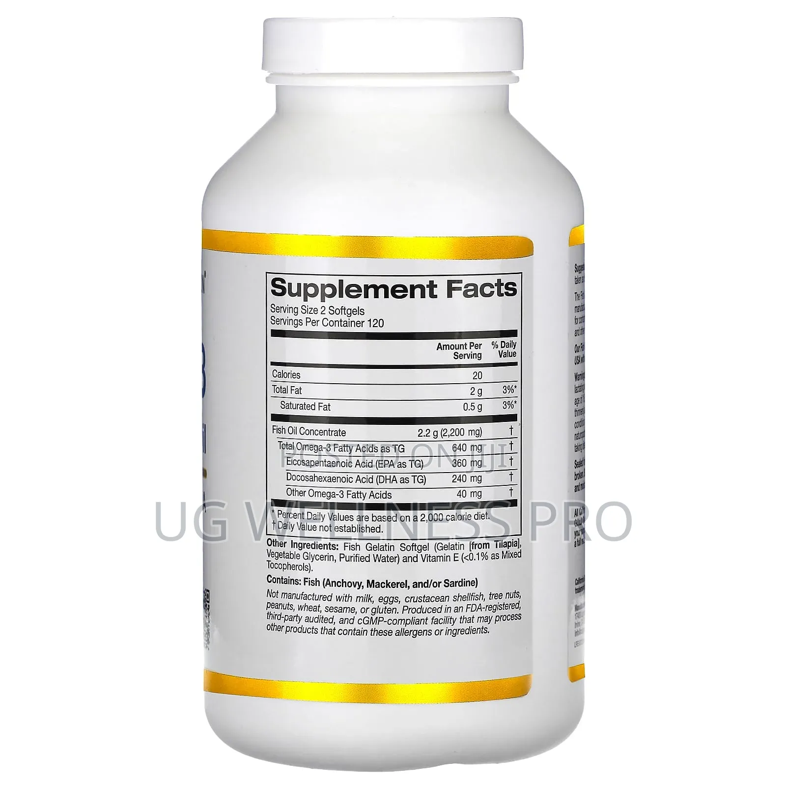 California Gold Nutrition, Omega-3, Premium Fish Oil, 240