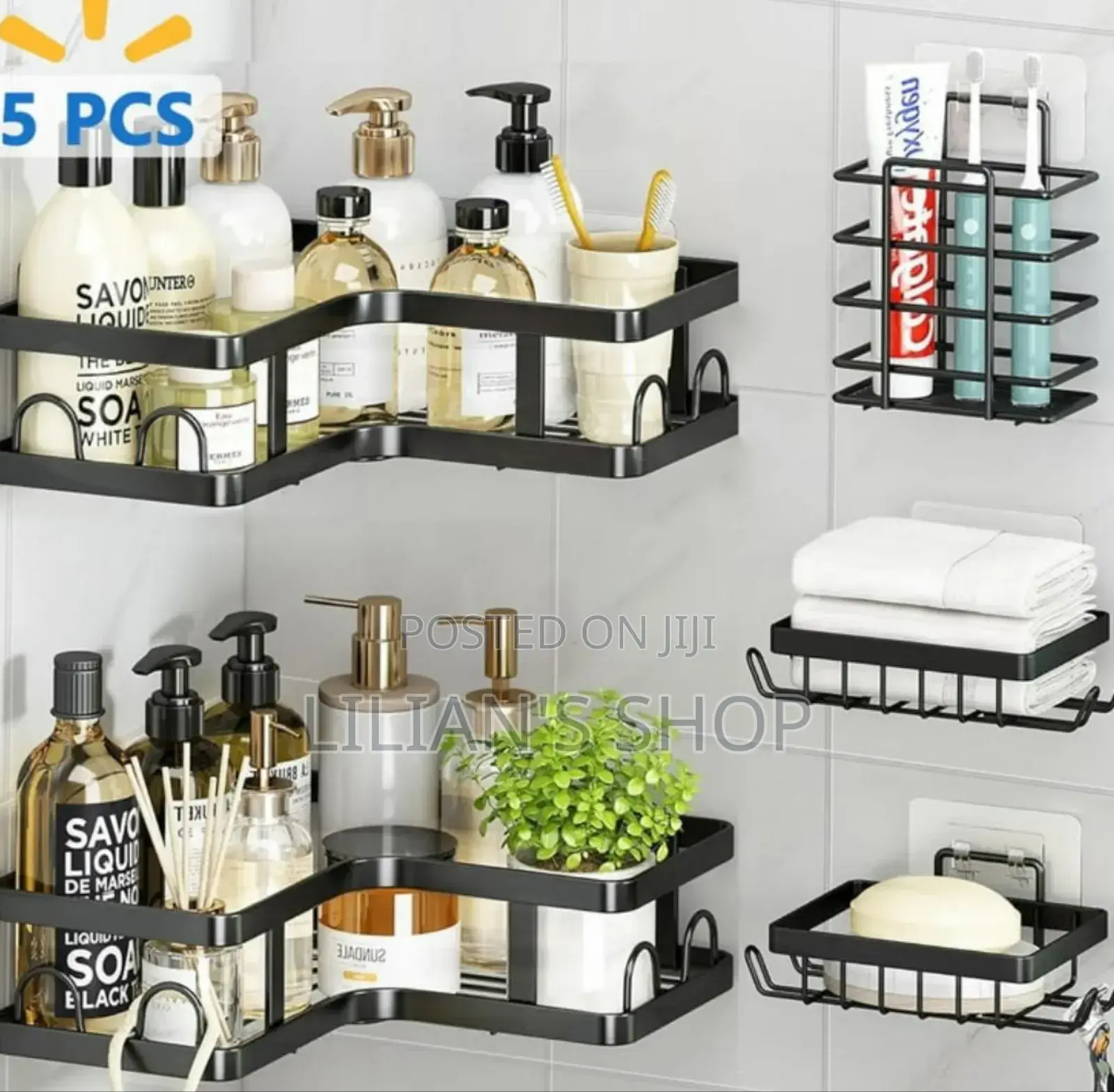 5 Pieces Bathroom Shelves